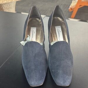 Chic Navy Suede Heels by Casadei